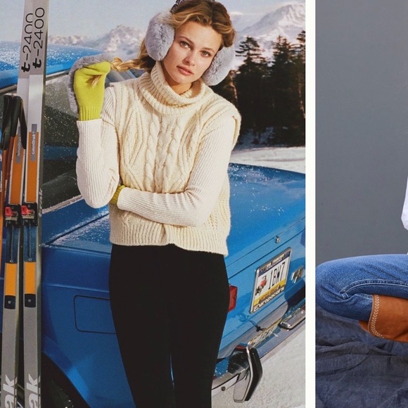 Anthropologie NWT Cable-Knit 🧶 Turtleneck Vest One Size . - Picture 2 of 6